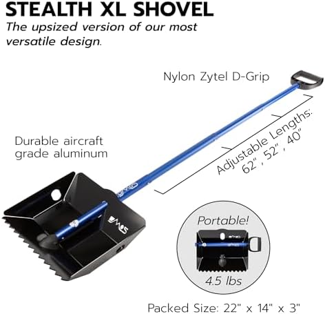 DMOS Stealth Collapsible Snow Shovel - Black/Blue - X-Large