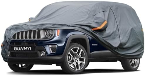 GUNHYI Premium Car Cover Custom Fit Jeep Renegade, 16 Layers Heavy Duty Car Cover Waterproof All Weather with Zipper Door for Sun Rain Snow Dust Uv Protection