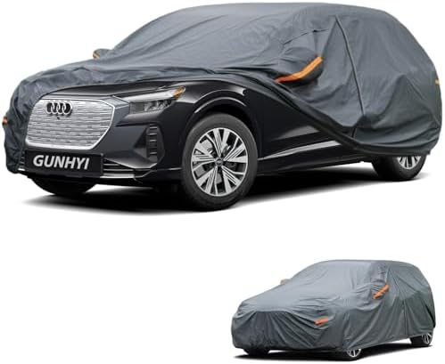 GUNHYI Premium Car Cover Custom Fit Audi Q4 e-tron, 16 Layers Heavy Duty Car Cover Waterproof All Weather with Zipper Door for Sun Rain Snow Dust Uv Protection