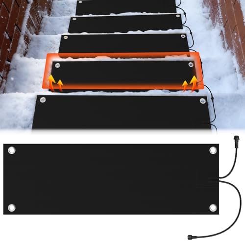 1 Pcs Heated Snow Melting Mats,10x30 in No-Slip Rubber Heated Outdoor Mats