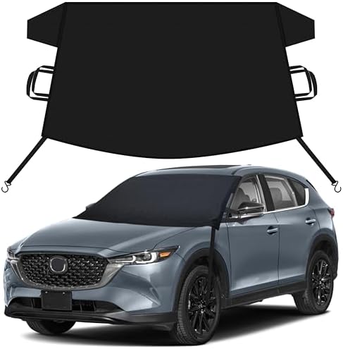 EcoNour Car Snow Cover Compatible for Mazda CX5 CX50 | Windshield Cover for Ice and Snow with S-Hook Straps | Heavy-Duty 600D Oxford Winter Car Cover, Waterproof & Anti-Slip