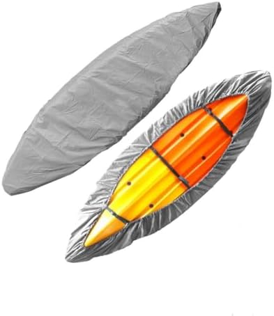 Kayak Cover for Lifetime Yukon Angler 116 Fishing 2020–2026, with Adjustable Drawstring and Buckle, for Outdoor Storage and Roof Rack Transport, Easy to Secure and Remove,B Grey
