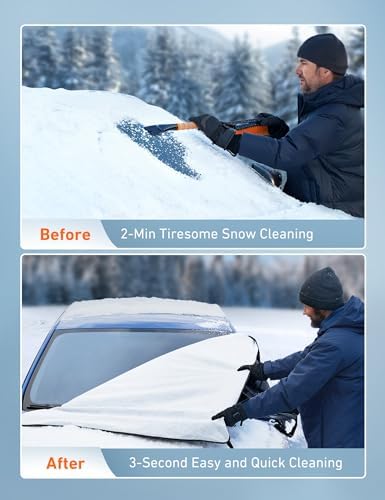 AstroAI Windshield Cover for Ice and Snow, Frost Protector Car Snow Cover