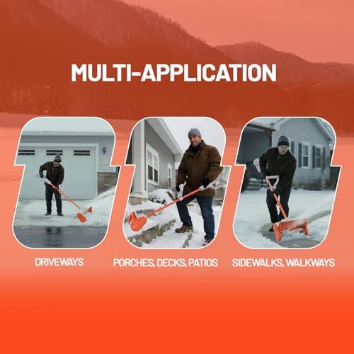 Litheli Electric Snow Shovel Cordless 20V, Lightweight Battery Powered Snow Blower with 4.0Ah Battery, Easy Snow Removal Tool for Driveways, Sidewalks, Patios and Decks