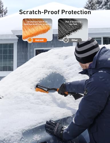 AstroAI 27" 2-in-1 Detachable Snow Brush and 62" Heavy-Duty Snow Shovel