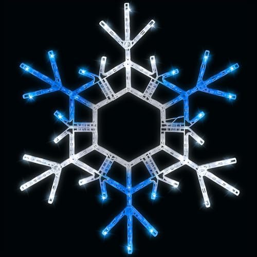Brightown Christmas Lights Outdoor, 108LED 36" Folding Big Snowflake Lights
