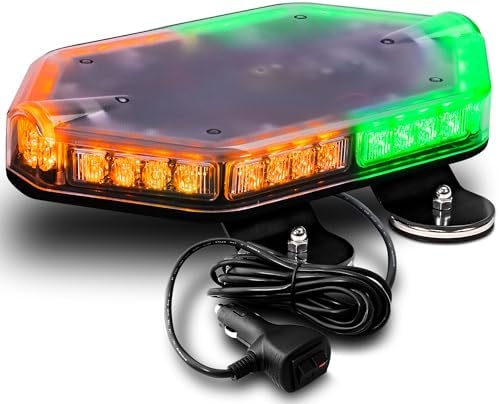 LAMPHUS NanoFlare 12 Inch 40W Amber Green LED Strobe Light Bar For Trucks
