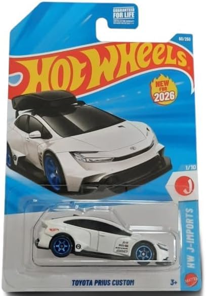 Hot Wheels Toyota Prius Custom [White] J-Imports 1/10, 60/250, New for 2026! 1:64 Scale Diecast Toy Vehicle