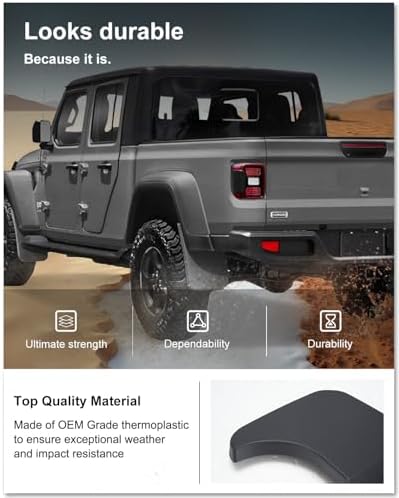 Kiwi Master Mud Flaps for 2020-2026 Jeep Gladiator (Not Fit Rubicon/Mojave)