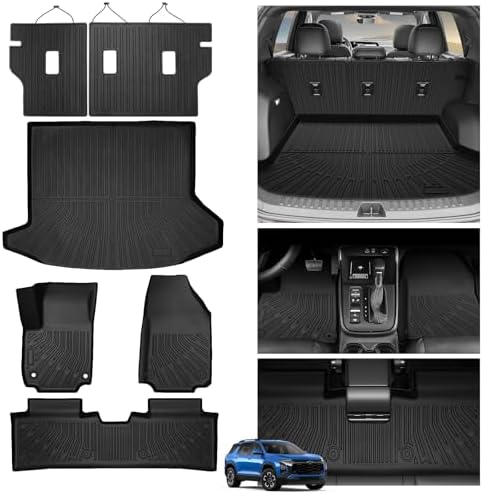 Powerty Floor Mats for 2025 2026 Chevrolet Chevy Equinox (Non EV) / GMC Terrain Car Mat, All Weather 3D TPE Anti-Slip Trunk Cargo Liner Seat Back Covers Protectors Full Set Car Accessories