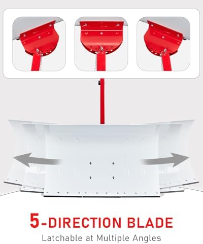 Outvita Snow Shovel with Wheels, 29" Blade Snow Pusher Plow, White & Red