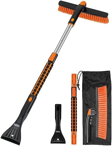 SEG Direct 36" Extendable Snow Brush with Ice Scraper Telescoping Handle