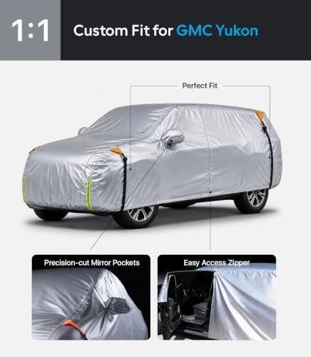 Wigoo GMC Yukon Car Cover 2006-2026, Waterproof All Weather Protection