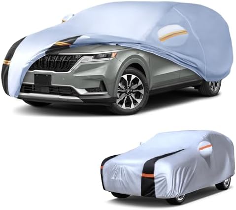 Minivan Car Cover for Kia Carnival MPV/Sedona 1998-2025 100% Waterproof All Weather, Heavy Duty Full Exterior Covers Rain Sun Wind UV Protection.