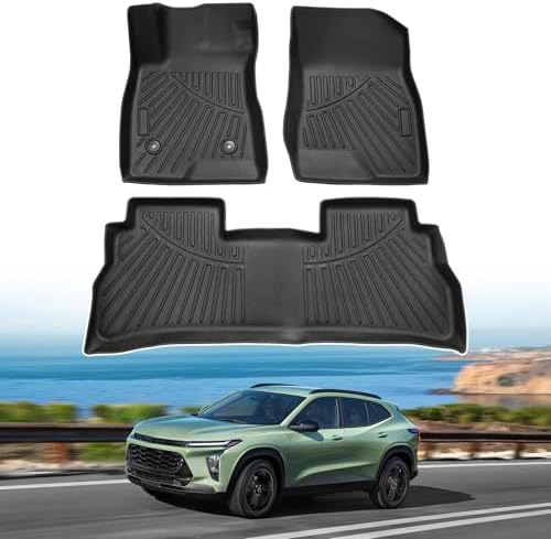 Powerty Floor Mats for 2024 2025 2026 Chevrolet/Chevy Trax All Weather 3D TPE Anti-Slip Car Liners for 1st & 2nd Row Accessories