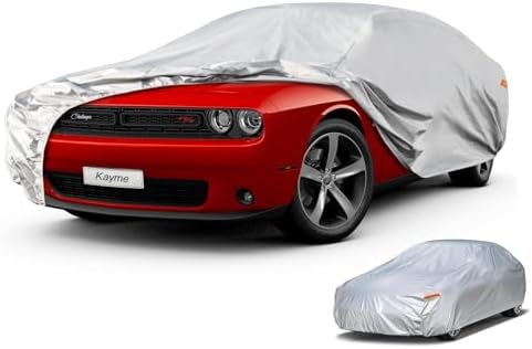 Kayme Coupe Car Cover Waterproof All Weather - See Vehicle Size Chart for Accurate Fit - Outdoor Full Exterior Cover Sun Rain Snow. Charger, Panamera, DeVille, Chevelle etc. Size C6 (See Size Chart)