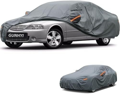 GUNHYI Premium Car Cover Custom Fit Lincoln LS, 16 Layers Heavy Duty Car Cover Waterproof All Weather with Zipper Door for Sun Rain Snow Dust Uv Protection