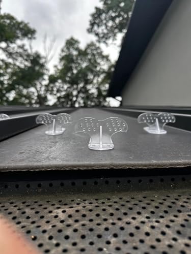 Roof Guards for Metal Roof - Snow Guards Steel Standing Seam Roof - Fits 1.5 Inch Flat Area (10 Pack) - Prevent Sliding Ice Snow Stop Buildup - Made Out of ABS (10 Pack Clear)