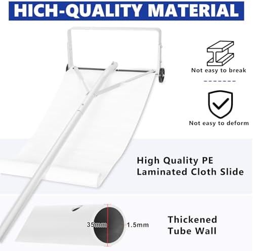 GMAK Large Snow Roof Rake with Wheels, 20FT Durable Aluminum Telescopic Roofs Shovel, Heavy Duty Snow Removal Tool with Wheels & Nylon Slide for Winter Housetop Roof Snow and Leaves