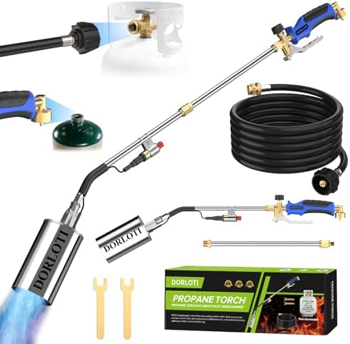 Propane Torch Weed Burner Kit with Long/Short Mode &12.5FT Hose for Weeding