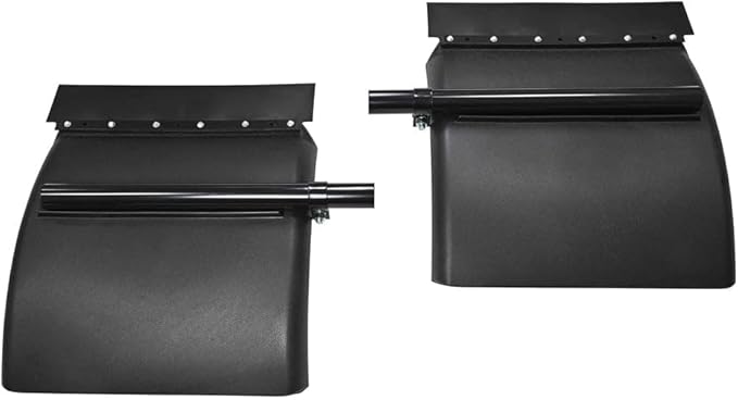 Mytee Products Black Poly Quarter Fender for Semi Truck Set 24"x24" - Standard Mounting Tube Bracket Kit Included - Semi Truck Accessories for Kenworth Freightliner Peterbilt (Set of 2)