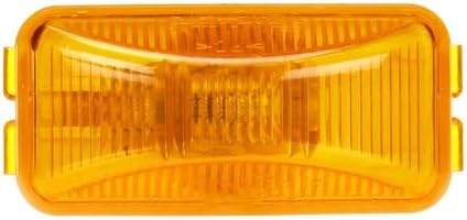 Truck-Lite Marker Clearance Lamp | 15 Series 2.49" x 1.21" Yellow PC2 Rectangular Incandescent Light | Commercial Vehicle 12V PL-10 Mounting | Reliable Road Safety Lighting