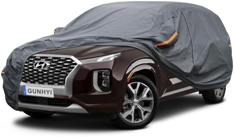 GUNHYI Premium Car Cover Custom Fit Hyundai Palisade, 16 Layers Heavy Duty Car Cover Waterproof All Weather with Zipper Door for Sun Rain Snow Dust Uv Protection
