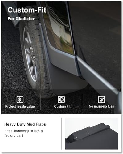 Kiwi Master Mud Flaps for 2020-2026 Jeep Gladiator (Not Fit Rubicon/Mojave)
