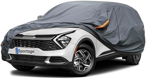 GUNHYI Premium Car Cover Custom Fit Kia Sportage (2010-2026), 16 Layers Heavy Duty Car Cover Waterproof All Weather with Zipper Door for Sun Rain Snow Dust Uv Protection