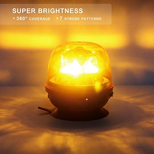 Agrieyes W08 Wierless Amber LED Beacon Lights, Magnetic Base Strobe Lights