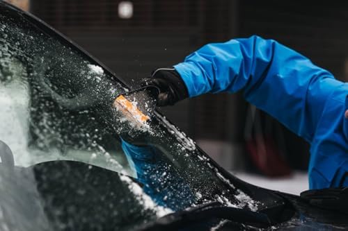 Fiskars Auto Ice Scraper, Usable on Both Sides, Length: 21.5 cm, Plastic, Black/Orange, Solid, 1019354