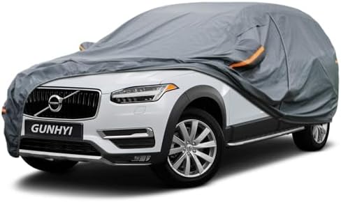 GUNHYI Premium Car Cover Custom Fit Volvo XC90, 16 Layers Heavy Duty Car Cover Waterproof All Weather with Zipper Door for Sun Rain Snow Dust Uv Protection