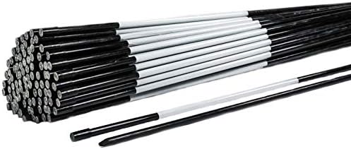 4ft Black Driveway Markers - Hy Viz Reflective Tape, Pointed Tip, Armor Cap, Easy Install, Flexible (10)