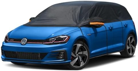 Kayme Half Car Cover Waterproof All Weather for Hatchback (UP to 133'')