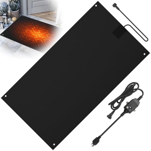 30 x 60 in Heated Snow Melting Mats,No-Slip Rubber Heated Outdoor Mats