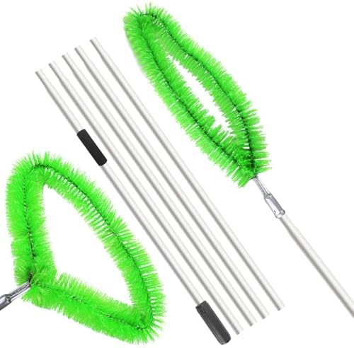 19Ft Roof Rake Brush Snow Leaves Gutter Cleaning Broom Remove Tool