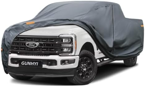 GUNHYI Premium Truck Cover Custom Fit Ford F-250/F-350 Crew Cab/SuperCab Short Bed, 16 Layers Heavy Duty Truck Cover Waterproof All Weather with Zipper Door for Sun Rain Snow Dust Uv Protection