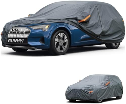 GUNHYI Premium Car Cover Custom Fit Audi e-tron, 16 Layers Heavy Duty Car Cover Waterproof All Weather with Zipper Door for Sun Rain Snow Dust Uv Protection