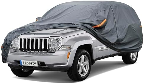 GUNHYI Premium Car Cover Custom Fit Jeep Liberty (2000-2026), 16 Layers Heavy Duty Car Cover Waterproof All Weather with Zipper Door for Sun Rain Snow Dust Uv Protection