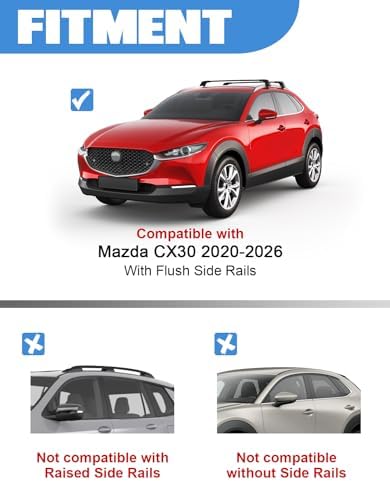 FengYu 330lbs Roof Rack Cross Bars for Mazda CX30 CX-30 2020-2026