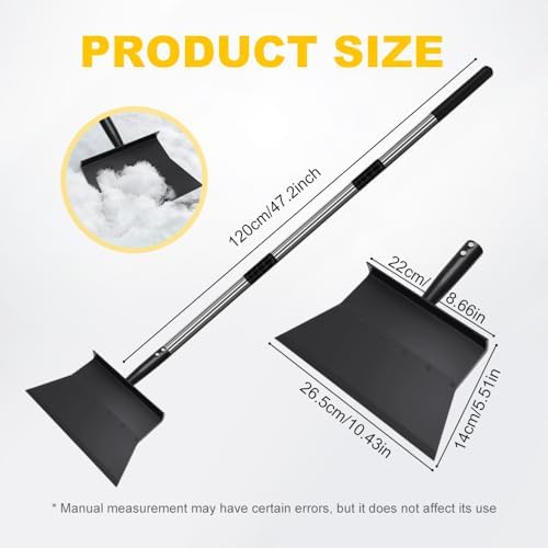 Ice Scraper Heavy Duty, 2026 New Snow Shovel, Ice Chopper for Driveway, 52 inch Flat Shovel with Adjustable Handle, Floor Scraper for Snow Ice, Weed Removal, Garden, Car Camping (1)