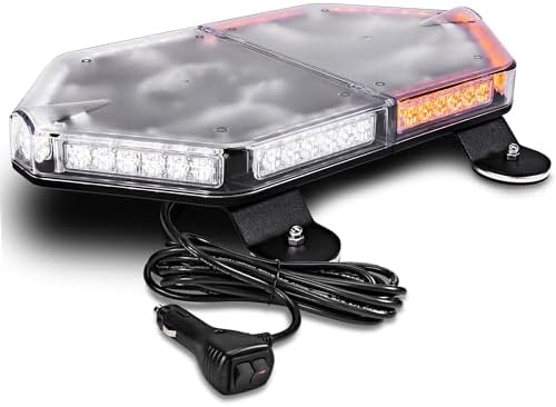 LAMPHUS NanoFlare 17 Inch 56W Amber White LED Strobe Light Bar For Truck