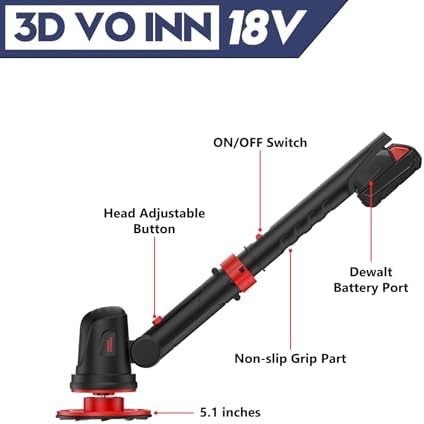 Electric Ice Scraper for Milwaukee 18V Battery, 1300RPM High-Speed Windshield Scraper for Ice and Snow, 45° Head Adjust, Extension Rod, Ice Scraper for Car Window(Battery Not Included) (Red)
