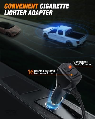 LUMENIX 56 LED Blue Rooftop Beacon Strobe Light Bar for Trucks