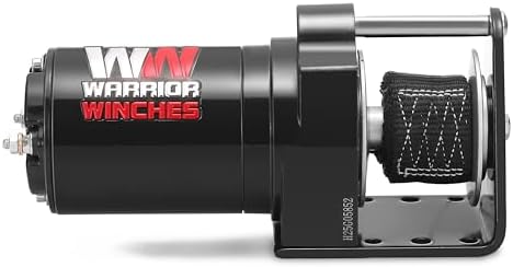 Warrior Winches 12V Electric Snow Plow Winch, 600 lbs Line Pull, Automatic Brake, Weather-Resistant, Heavy Duty Portable Mounted ATV UTV Truck Car Trailer & Accessories for Winter Season, Snow Removal