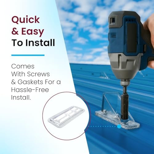 25 Pack Snow Guards for Metal Roofs – with Perfect Seal Gaskets & Screws – Heavy-Duty Polycarbonate Snow Stops Prevent Sliding Snow & Ice – Roof Snow Retention System | Made in USA
