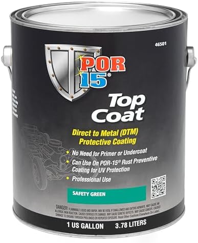 POR-15 Top Coat Paint, Direct to Metal Paint, Long-term Sheen and Color Retention, 128 Fluid Ounces, Safety Green