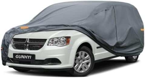GUNHYI Premium Car Cover Custom Fit Dodge Grand Caravan, 16 Layers Heavy Duty Car Cover Waterproof All Weather with Zipper Door for Sun Rain Snow Dust Uv Protection