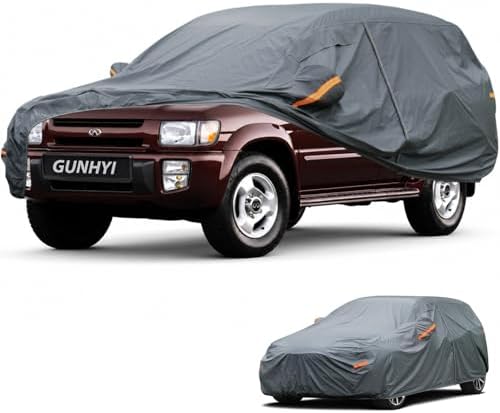 GUNHYI Premium Car Cover Custom Fit Infiniti QX4, 16 Layers Heavy Duty Car Cover Waterproof All Weather with Zipper Door for Sun Rain Snow Dust Uv Protection