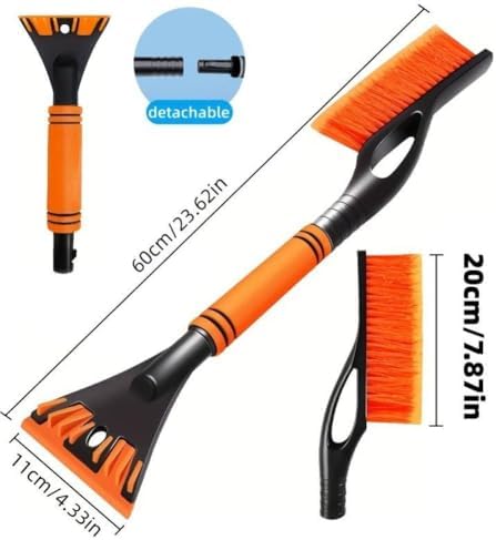 1-Piece Winter Snow Shovel Car-Mounted Snow Removal and De-Icing Tool Snow Brush Scraper Ice Scraper for Cars and SUVs Telescopic Snow Removal Tool(1Pcs)